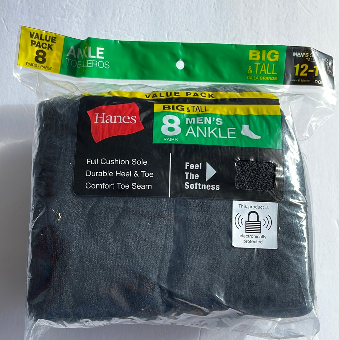 Men’s Hanes Ankle Socks, Big and Tall