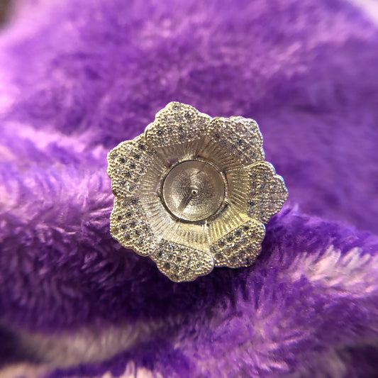 Large Flower Ring Mounting (Sterling silver)