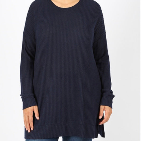 Tops, Brushed Thermal Round Neck Sweater