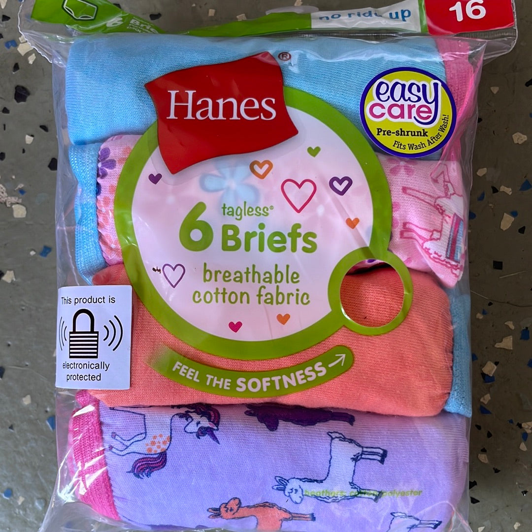 Girl’s Hanes Tagless Briefs