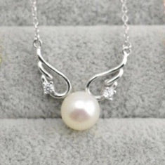 Angel Wings Single-Pearl Pendant Mounting (Sterling silver)