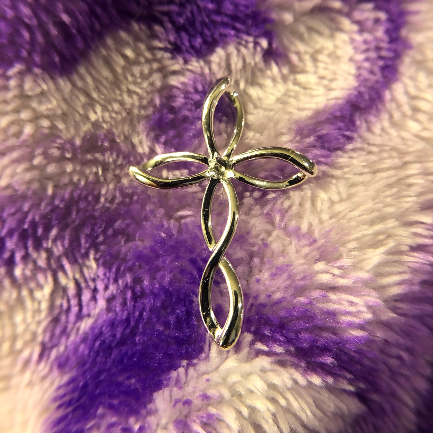 Twisted Cross Single-Pearl Pendant Mounting (Sterling silver)
