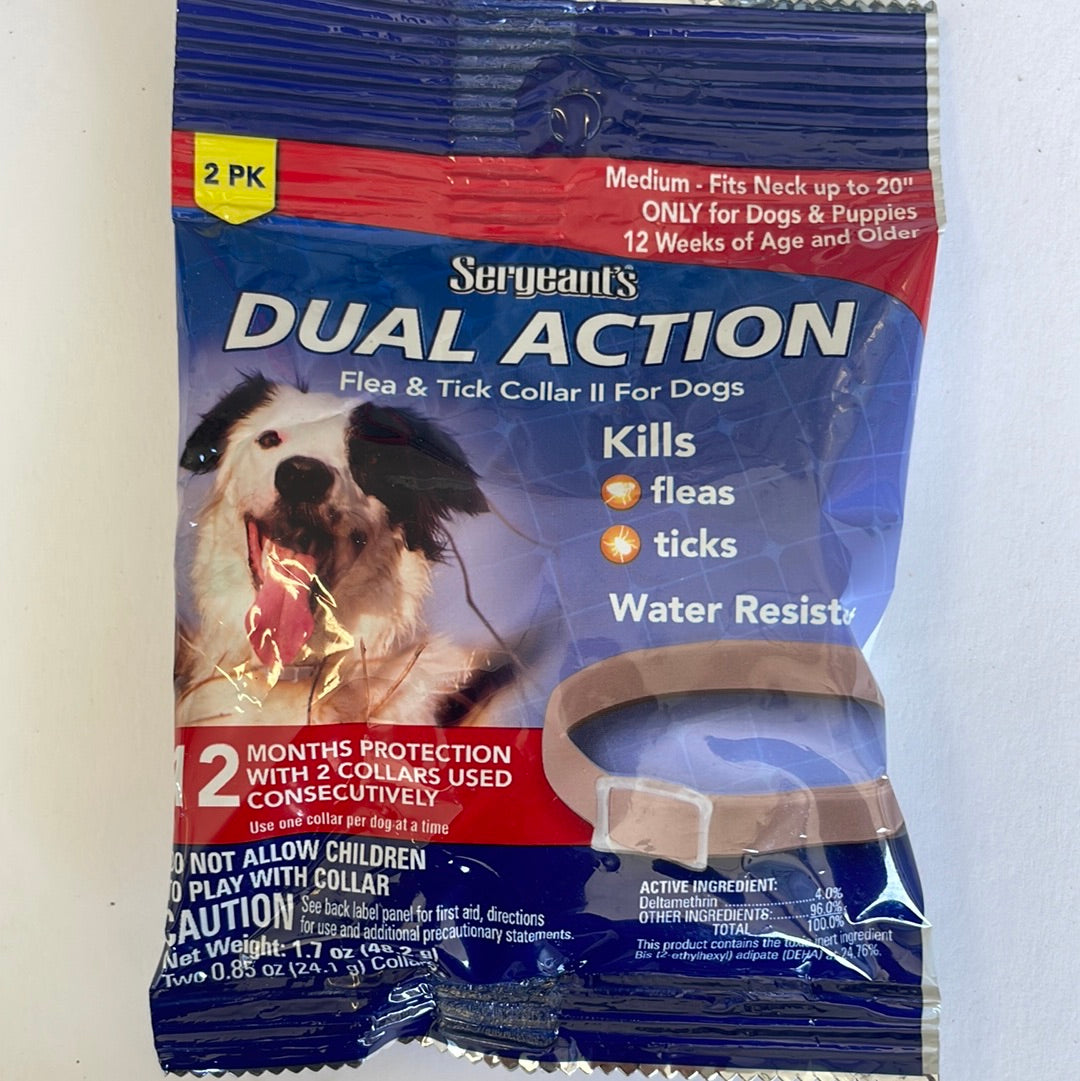 Sergeant’s Dual Action Flea & Tick Collar, 2 Pack