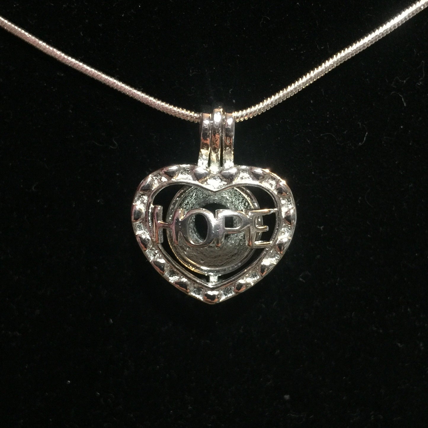 Hope Single-Pearl Cage Pendant (Silver Plated)