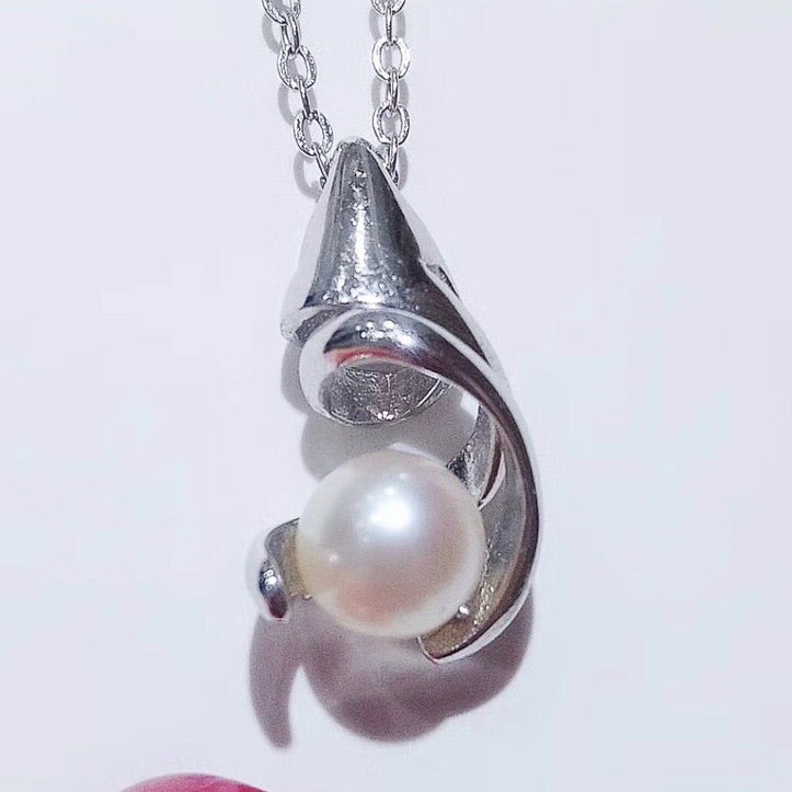 Shell Conch Single-Pearl Pendant Mounting (Sterling silver)