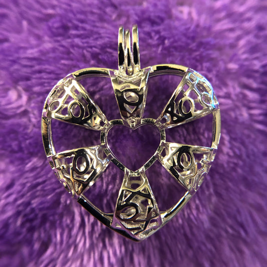 Heart Multi-Pearl Cage Pendant (Sterling silver)