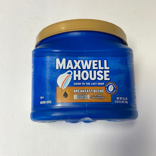 Maxwell House Light Roast Breakfast Blend Ground Coffee, 25.6 oz. Canister