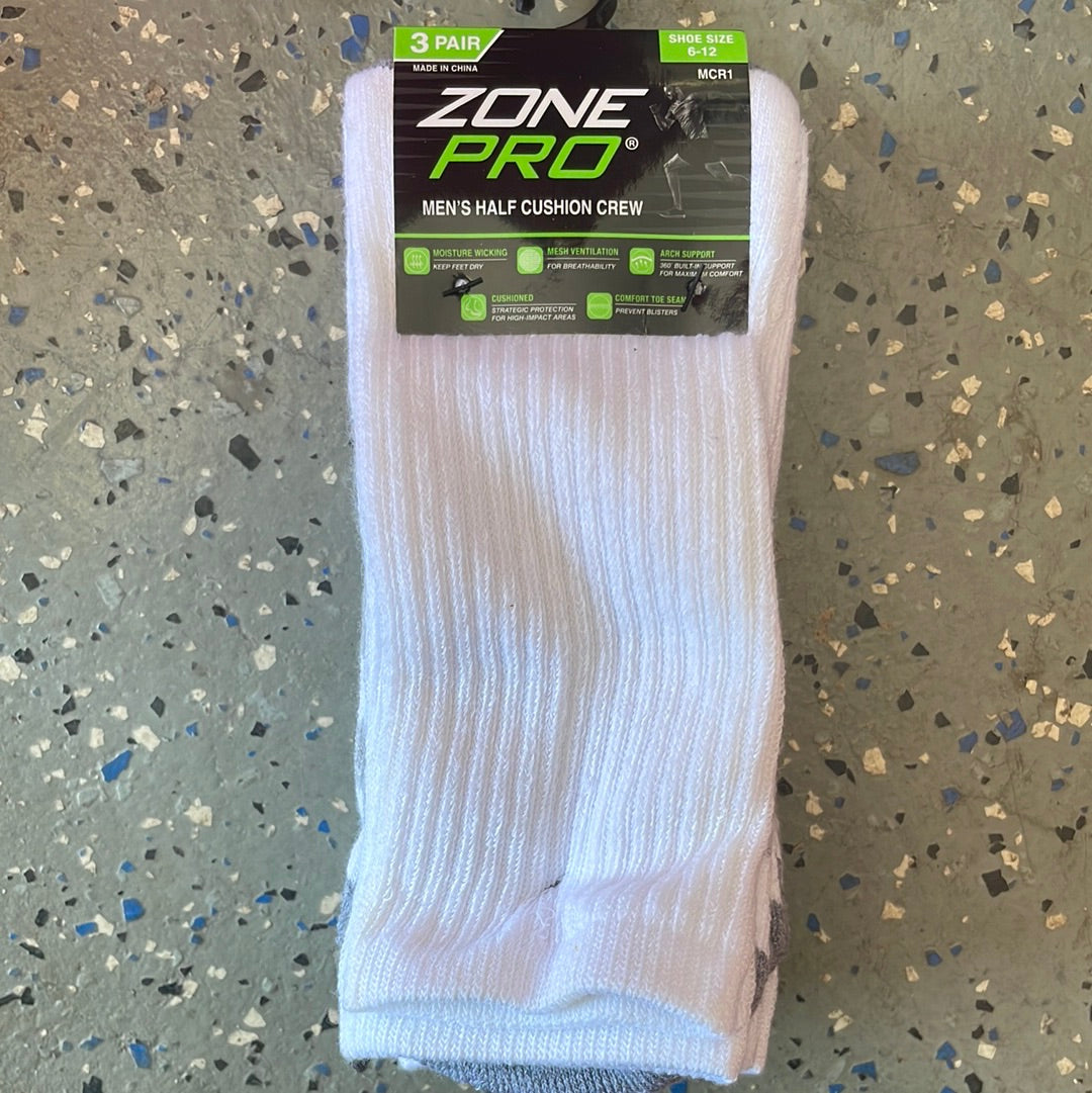 Men’s Zone Pro Half Cushion Crew Socks
