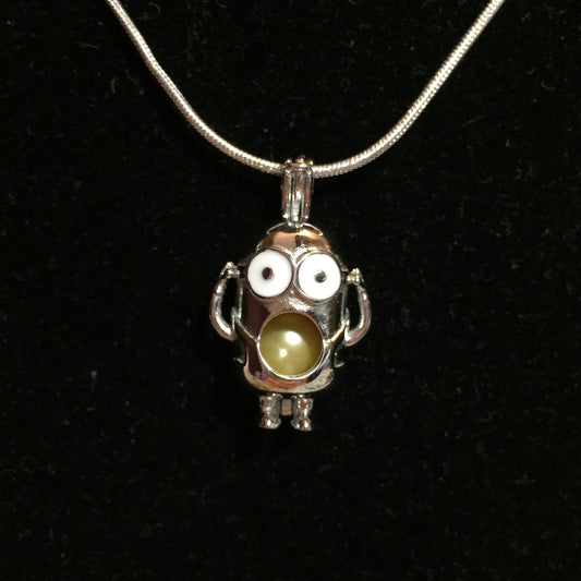 White Eyed Minion Multi-Pearl Cage Pendant (Sterling Silver)