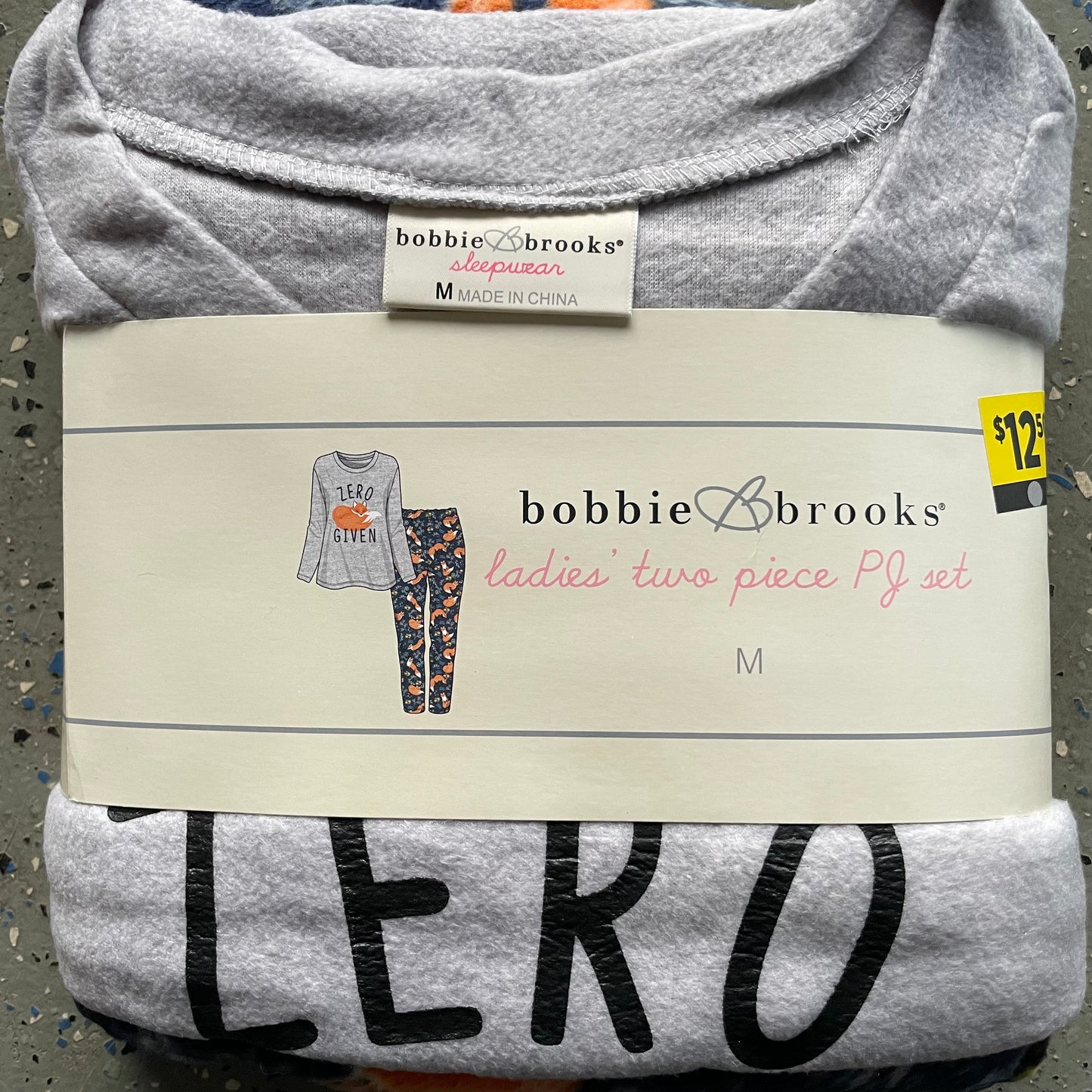 Women’s, “No Fox Given” Bobbie Brooks Two Piece PJ Pajama Set