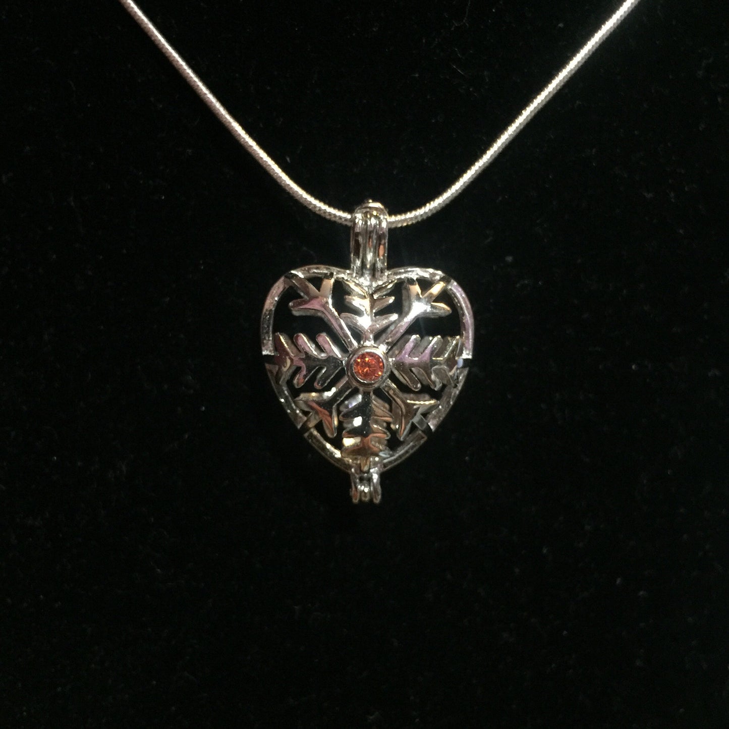 Snowflake Heart Multi-Pearl Cage Pendant (Sterling silver)