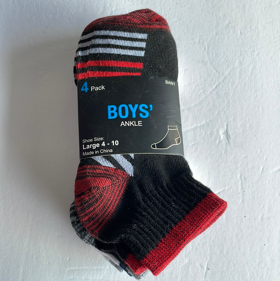 Boy’s Ankle Socks, 4 Ct