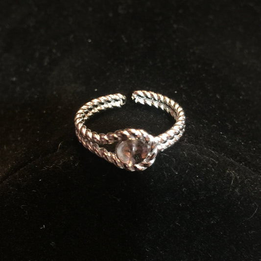 Wrap Around Rope Single-Pearl Ring Mounting (Sterling silver)