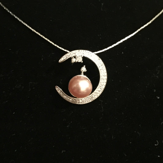 Moon Single-Pearl Pendant Mounting (Sterling silver)