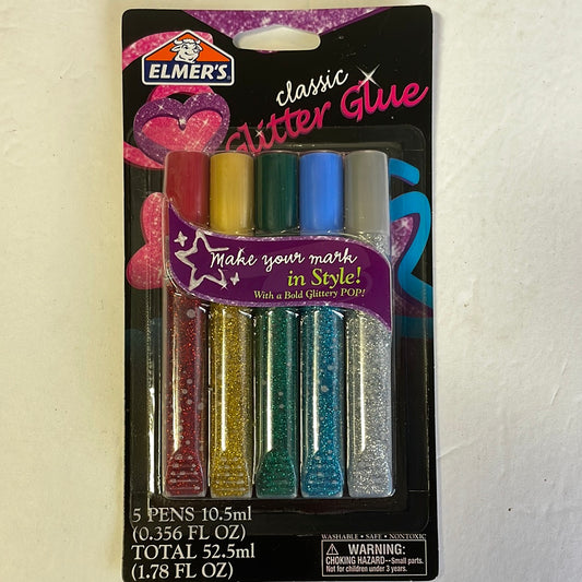 Elmer’s Classic Glitter Glue Pens, 5 Ct