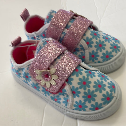 Youth Swiggles Daisy Floral Velcro Tennis Shoe