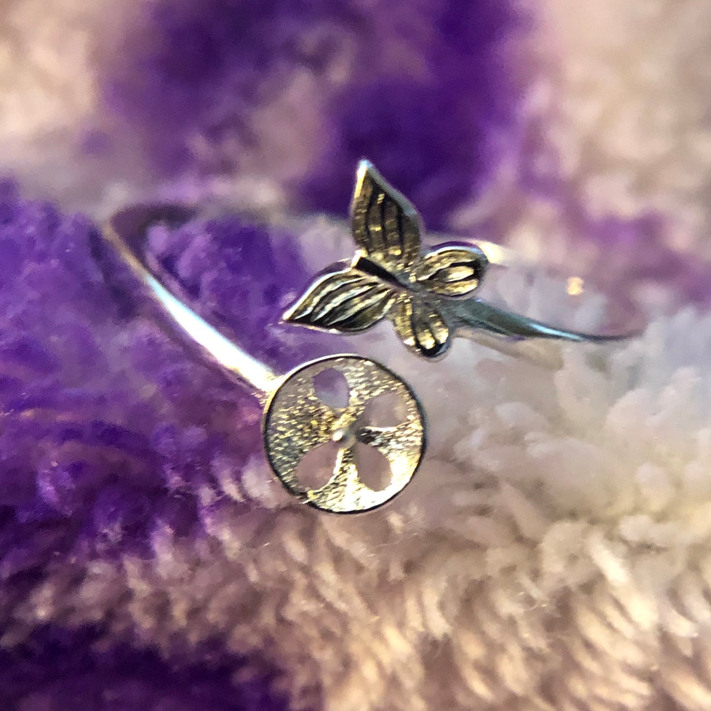 Butterfly Single-Pearl Ring Mounting (Sterling silver)