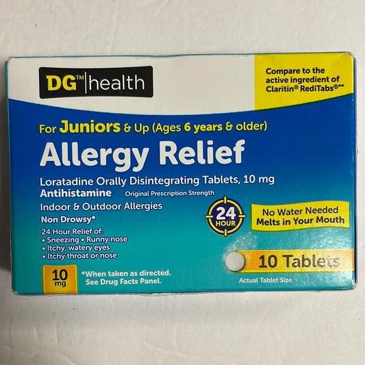 Allergy Relief, Juniors 10 Tablets