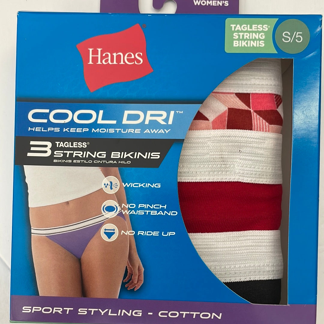 Hanes Cotton Sporty String Bikini Panty (12-Pack)