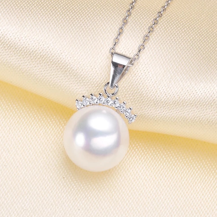 Gem Crown Single-Pearl Pendant Mounting (Sterling silver)