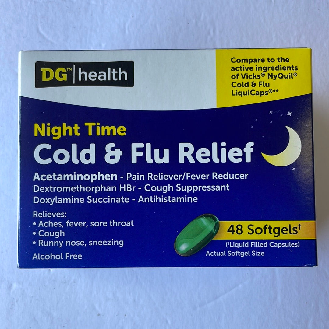 Nighttime Cold and Flu Relief Gel, 48 Ct